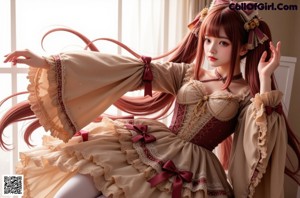 A woman in a dress with long brown hair is posing for a picture.