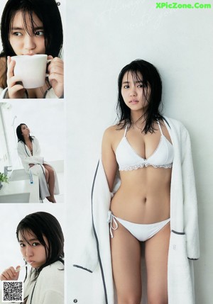 A magazine with a picture of a woman in a bikini.